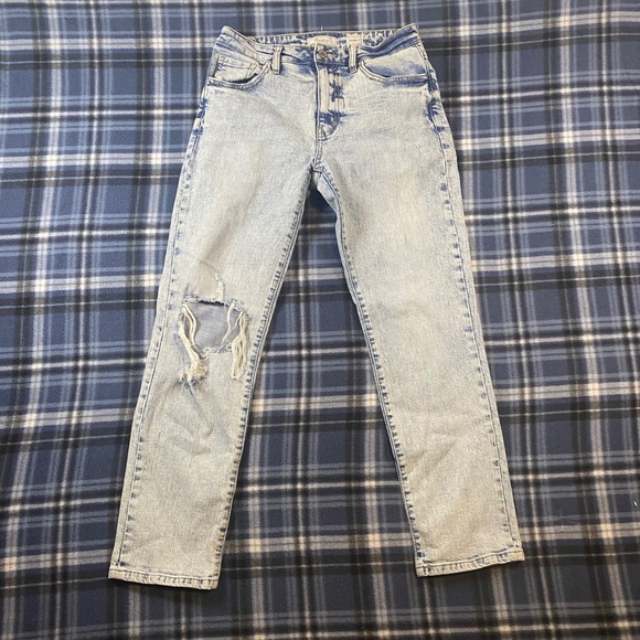 KanCan Denim - KanCan Signature Relaxed Fit Acid Wash Distressed Jeans VBK1914A Light Blue 27